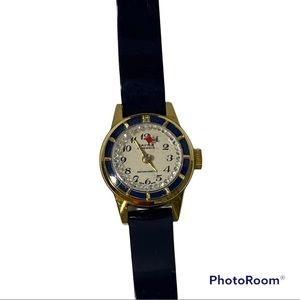 Vintage Ravisa Jeweled Navy Blue Watch